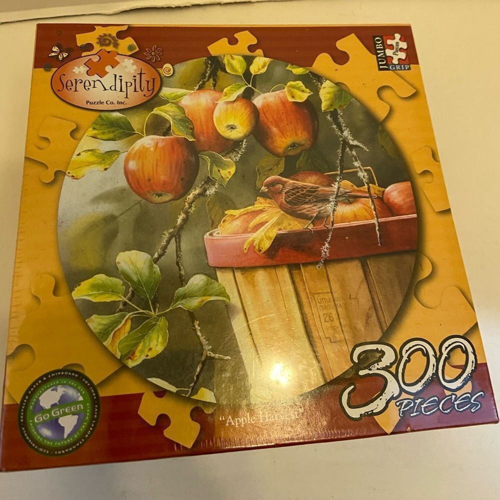 Serendipity‎ jumbo puzzle 300 pieces apple harvest Susan bourdet soy ink new